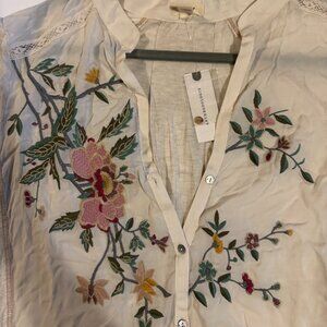 Embroidered Blouse - NWT from Anthropologie